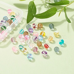 50Pcs 10 Colors Synthetic Moonstone Beads Strands&nbsp;G-YW0001-08