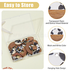 20Pcs 10 Styles Transparent Resin & Walnut Wood Big Pendants&nbsp;RESI-HS0001-01E