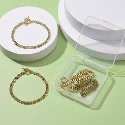 4Pcs 4 Colors Brass Curb Chain Bracelets&nbsp;BJEW-SZ0001-018