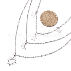 Brass 3 Layer Necklaces for Women&nbsp;NJEW-JN04734-01
