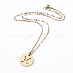 304 Stainless Steel Pendant Necklaces&nbsp;NJEW-E147-03G