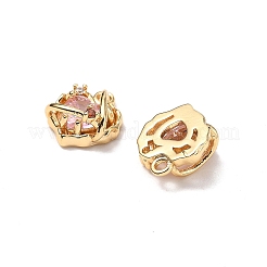 Brass Micro Pave Cubic Zirconia Pendants&nbsp;KK-A259-14G