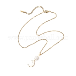 3Pcs 3 Styles Natural Cultured Freshwater Pearl & 304 Stainless Steel & Brass Moon Star Sun Pendant 304 Stainless Steel Cable Chain Necklaces for Women&nbsp;NJEW-JN05364
