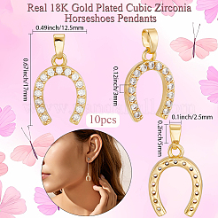 10Pcs Brass Micro Pave Cubic Zirconia Pendants&nbsp;KK-BBC0019-39