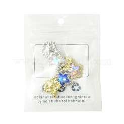 6Pcs 6 Colors Rack Plating Alloy with Rhinestone Pendants&nbsp;FIND-FS0002-54
