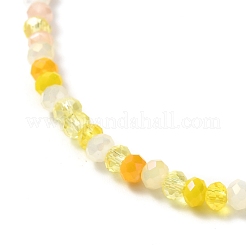 Faceted Round Glass Beads Stretch Bracelet for Teen Girl Women&nbsp;BJEW-JB07072-05