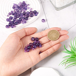 100Pcs 3 Styles Natural Amethyst Round Bead Strands&nbsp;G-TA0002-46