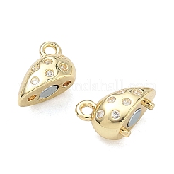 Brass Micro Pave Cubic Zirconia Connector Charms&nbsp;KK-C251-11G
