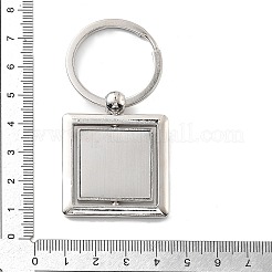 Zinc Alloy Rotating Keychain Bezel Cabochon Settings&nbsp;FIND-G088-01D