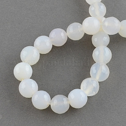 Dyed Natural White Agate Beads Strands&nbsp;G-R177-6mm-12-01