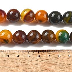 Natural Multi-Color Agate Beads Strands&nbsp;G-A261-B05-14mm