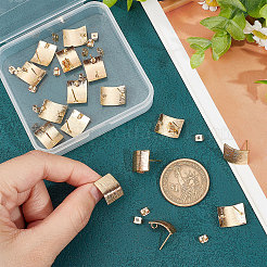 20Pcs Brass Curved Rectangle Stud Earring Findings&nbsp;KK-BBC0004-90