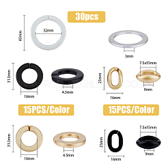5 Style Spray Painted CCB Plastic & Acrylic Linking Rings&nbsp;OACR-FH0001-039