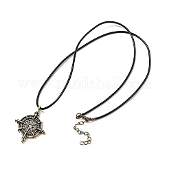 Alloy Viking Compass Pendant Necklaces&nbsp;NJEW-H064-01AB