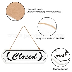 Closed & Open Sign Natural Wood Door Hanging Decoration for Front Door Decoration&nbsp;HJEW-CN0001-02