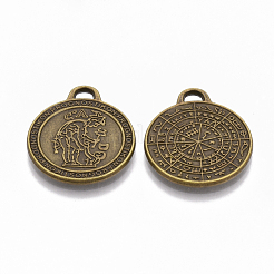 Tibetan Style Alloy Pendants&nbsp;TIBEP-R357-10AB-NR