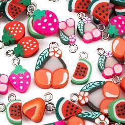 140Pcs 7 Styles Handmade Polymer Clay Pendants&nbsp;CLAY-LS0001-11