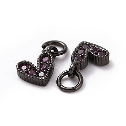 Brass Micro Pave Cubic Zirconia Charms&nbsp;RB-I078-66B-01-NR
