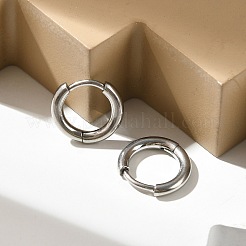 Tarnish Resistant 202 Stainless Steel Huggie Hoop Earrings&nbsp;EJEW-F111A-13mm-P