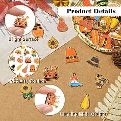 50Pcs 25 Styles Thanksgiving Day Alloy Enamel Pendants&nbsp;FIND-CJ0003-45