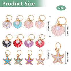 12Pcs Marine Organism Theme Allly Enamel Shoes Charms&nbsp;PALLOY-CA00013