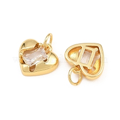 Valentine's Day Brass Micro Pave Clear Cubic Zirconia Charms&nbsp;KK-H292-52C-G