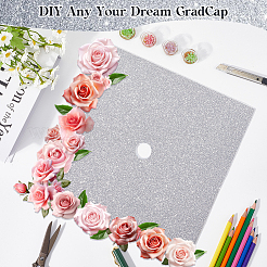 Square EVA Glitter Graduation Cap Topper Stickers&nbsp;DIY-WH20053-05D