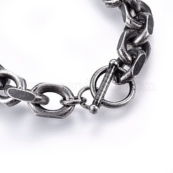 Retro 304 Stainless Steel Cable Chain Bracelets&nbsp;BJEW-L631-27AS