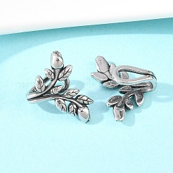 Leaf 316 Stainless Steel Non- Piercing Cartilage Earrings&nbsp;AJEW-C044-09AS