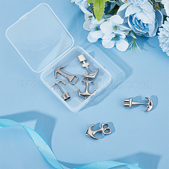 6Pcs 6 Styles 304 Stainless Steel Anchor Hook Clasps&nbsp;STAS-UN0050-80