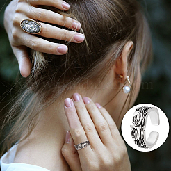 4Pcs Brass Cuff Open Rings for Men&nbsp;RJEW-UN0003-11AS
