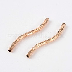 Curved Brass Tube Beads&nbsp;X-KK-K107-G