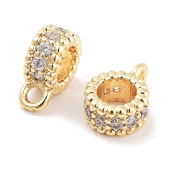 Brass with Cubic Zirconia Tube Bails&nbsp;KK-P271-08G