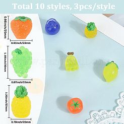 30Pcs 10 Styles Luminous Resin Cabochons&nbsp;CRES-SC0003-18