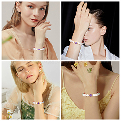 DIY Round Gemstone Stretch Bracelets Making Kits&nbsp;DIY-SC0014-42