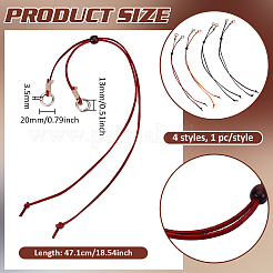 4Pcs 4 Styles Cowhide Leather Cord Adjustable Hat Band&nbsp;HJEW-BC00102