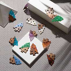 Transparent and Opaque Resin & Walnut Wood Pendants&nbsp;RESI-SZ0001-02