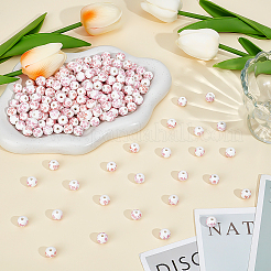 200Pcs Floral Printed Porcelain Beads&nbsp;PORC-ME0001-09