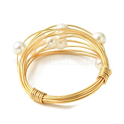 Shell Pearl Beaded Finger Ring&nbsp;RJEW-TA00085