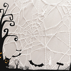 Polyester Spider Web Lace Fabric&nbsp;DIY-WH20049-44C