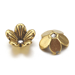 Tibetan Style Flower Alloy Bead Caps&nbsp;X-TIBEP-S192-AG-NR