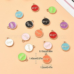 16Pcs 8 Colors Alloy Enamel Pendants&nbsp;ENAM-YW0003-85