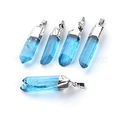 Natural Quartz Pointed Pendants&nbsp;G-Q481-68