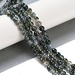 Natural Moss Agate Bead Strands&nbsp;X-G-J358-01-6mm