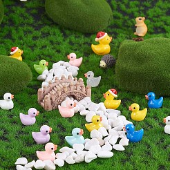 80 Pcs Tiny Ducks Mini Resin Duck Colorful Mini Duck Bulk Fairy Tale Garden Animal Sculpture Resin Duck Image for Miniature Landscape&nbsp;JX344A