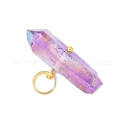Dyed Natural Quartz Crystal Nuggets Pendants&nbsp;PALLOY-JF04582-02