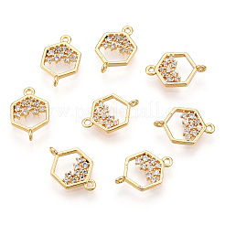 Brass Micro Pave Cubic Zirconia Links connectors&nbsp;KK-S354-121-NF