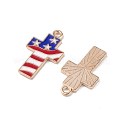 American Flag Style Alloy Enamel Pendants&nbsp;ENAM-K067-30