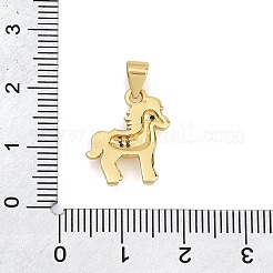 Brass Micro Pave Clear Cubic Zirconia Pendants&nbsp;KK-C265-01A-G