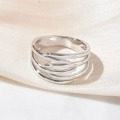 Brass Finger Rings for Women&nbsp;RJEW-K261-07B-P